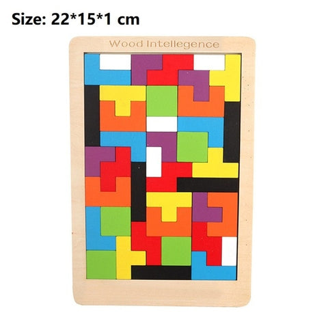 Image of Colorful 3D Puzzle Wooden Tangram Math Toys