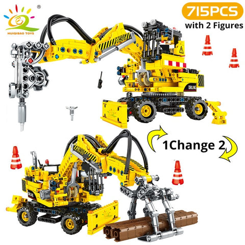 Image of City Construction Vehicle Car Bricks Toy For Children Gift