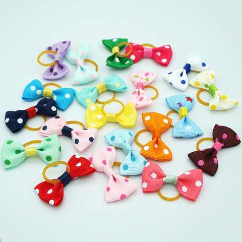 Image of Cute Pet Grooming Clips Hand-made Ribbon Dog Cat Hair Bows