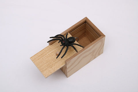 Image of NEW Funny Scare Box Wooden Prank Spider