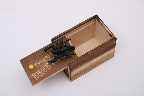 Image of NEW Funny Scare Box Wooden Prank Spider