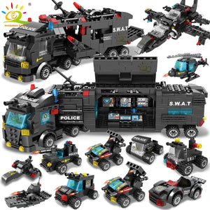 SWAT Police Station Truck Model Building Blocks