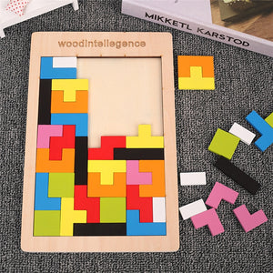 Colorful 3D Puzzle Wooden Tangram Math Toys