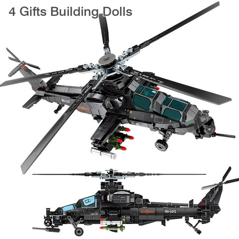 Image of SEMBO High-Tech Creator Police Military Armed Helicopter Building Blocks